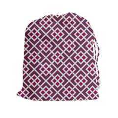 Two Tone Lattice Pattern Purple Drawstring Pouch (2xl)