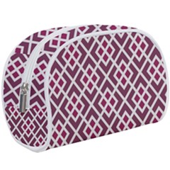 Two Tone Lattice Pattern Purple Makeup Case (large) by kellehco