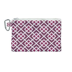 Two Tone Lattice Pattern Purple Canvas Cosmetic Bag (medium) by kellehco