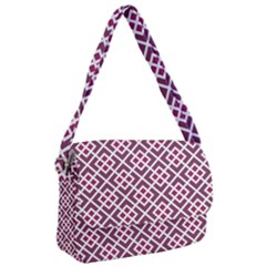 Two Tone Lattice Pattern Purple Courier Bag by kellehco