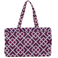 Two Tone Lattice Pattern Purple Canvas Work Bag by kellehco