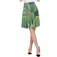 Green Cactus A-line Skirt by Sparkle