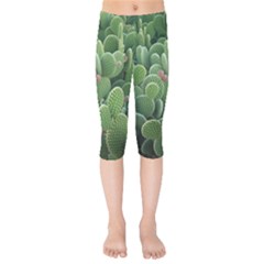 Green Cactus Kids  Capri Leggings  by Sparkle