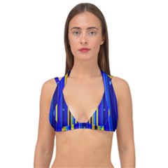 Blueyellow  Double Strap Halter Bikini Top by Sparkle