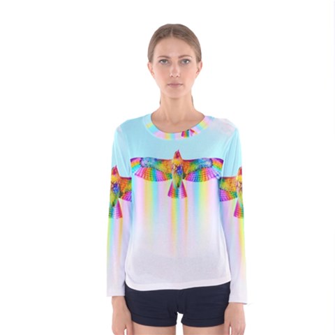 Rainbow Bird Women s Long Sleeve Tee by Sparkle