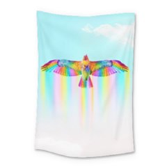 Rainbow Bird Small Tapestry by Sparkle