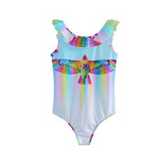 Rainbow Bird Kids  Frill Swimsuit by Sparkle