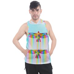 Rainbow Bird Men s Sleeveless Hoodie by Sparkle