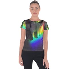 Rainbowcat Short Sleeve Sports Top  by Sparkle