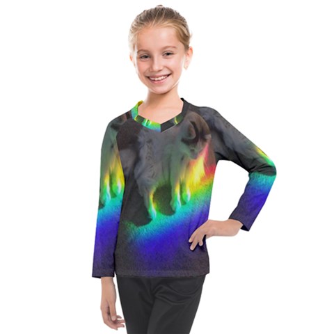 Rainbowcat Kids  Long Mesh Tee by Sparkle