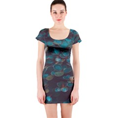 Realeafs Pattern Short Sleeve Bodycon Dress