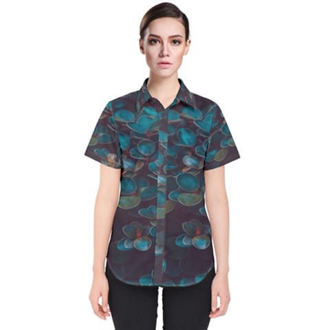 Realeafs Pattern Women s Short Sleeve Shirt by Sparkle