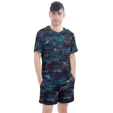 Realeafs Pattern Men s Mesh Tee And Shorts Set by Sparkle