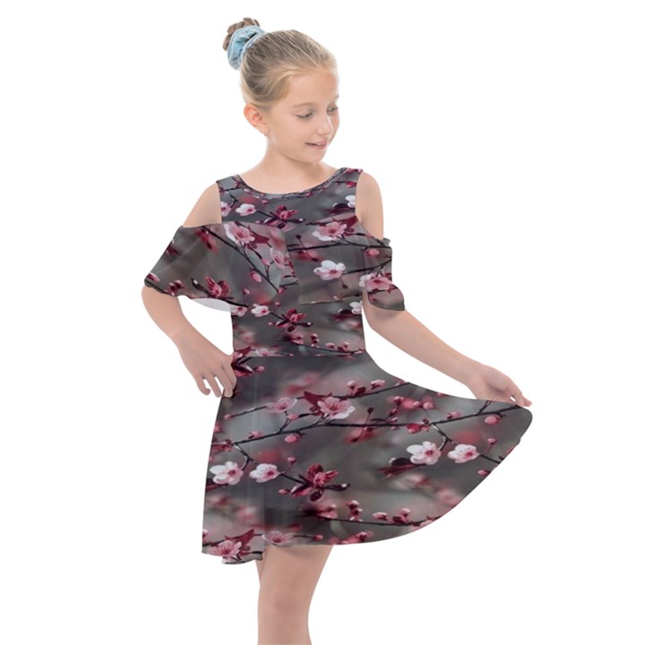 Realflowers Kids  Shoulder Cutout Chiffon Dress