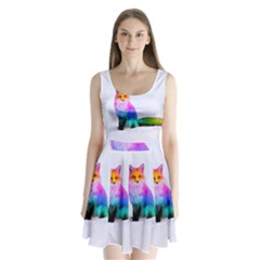 Rainbowfox Split Back Mini Dress  by Sparkle