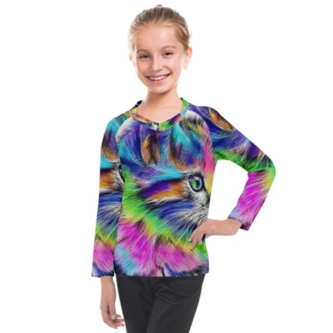 Rainbowcat Kids  Long Mesh Tee by Sparkle