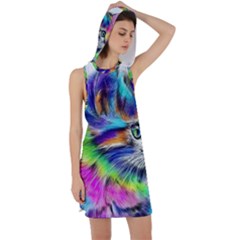 Rainbowcat Racer Back Hoodie Dress