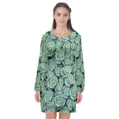 Realflowers Long Sleeve Chiffon Shift Dress 