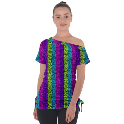 Glitter Strips Tie-up Tee by Sparkle