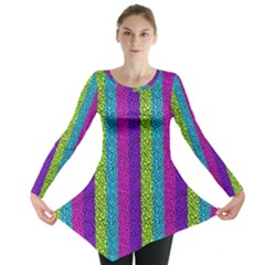 Glitter Strips Long Sleeve Tunic  by Sparkle