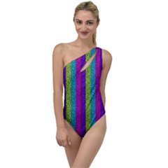Glitter Strips To One Side Swimsuit by Sparkle