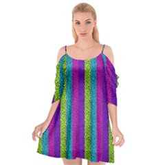 Glitter Strips Cutout Spaghetti Strap Chiffon Dress by Sparkle