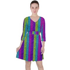 Glitter Strips Ruffle Dress by Sparkle