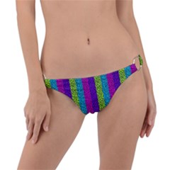 Glitter Strips Ring Detail Bikini Bottom