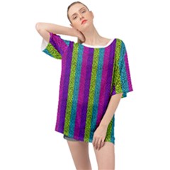 Glitter Strips Oversized Chiffon Top by Sparkle