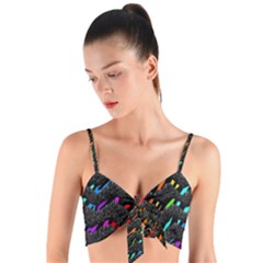 Rainbowwaves Woven Tie Front Bralet by Sparkle