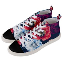 Flowers Pattern Men s Mid-top Canvas Sneakers by Sparkle