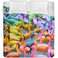 Rainbow Flamingos Duvet Cover Double Side (King Size)