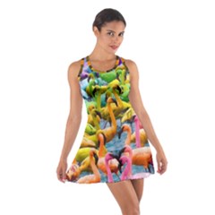 Rainbow Flamingos Cotton Racerback Dress