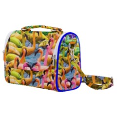 Rainbow Flamingos Satchel Shoulder Bag by Sparkle