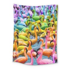 Rainbow Flamingos Medium Tapestry