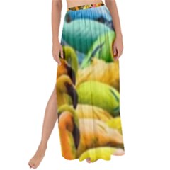 Rainbow Flamingos Maxi Chiffon Tie-Up Sarong