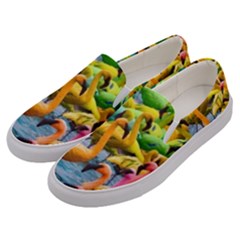 Rainbow Flamingos Men s Canvas Slip Ons