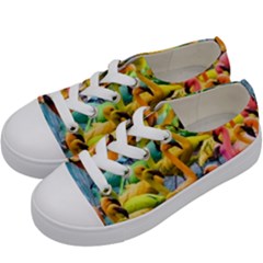 Rainbow Flamingos Kids  Low Top Canvas Sneakers by Sparkle