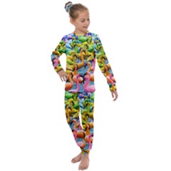 Rainbow Flamingos Kids  Long Sleeve Set 