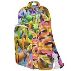 Rainbow Flamingos Double Compartment Backpack