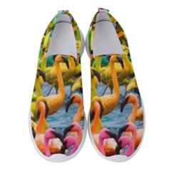 Rainbow Flamingos Women s Slip On Sneakers