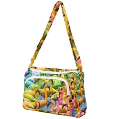 Rainbow Flamingos Front Pocket Crossbody Bag