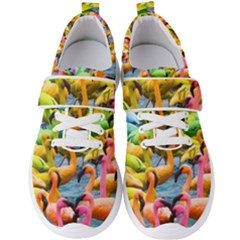 Rainbow Flamingos Men s Velcro Strap Shoes