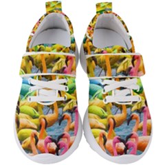 Rainbow Flamingos Kids  Velcro Strap Shoes