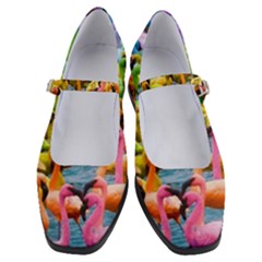 Rainbow Flamingos Women s Mary Jane Shoes