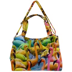 Rainbow Flamingos Double Compartment Shoulder Bag by Sparkle