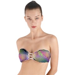 Rainbowwaves Twist Bandeau Bikini Top by Sparkle