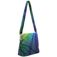 Rainbow Rain Zipper Messenger Bag by Sparkle