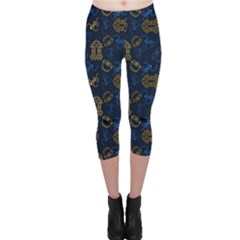 Tribal Festive Folk Pattern Capri Leggings  by tmsartbazaar