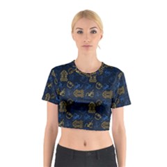 Tribal Festive Folk Pattern Cotton Crop Top by tmsartbazaar